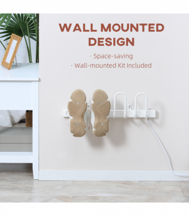 2 Pairs Electric Shoe Dryer, Wall Mount Boots, Leather Shoes, Socks, White