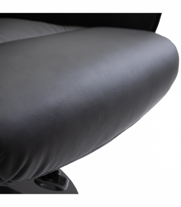 2 Pcs Reclining Armchair Ottoman 360 Swivel Home Furniture PU Leather Black