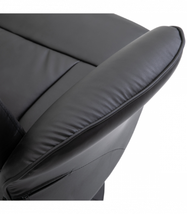 2 Pcs Reclining Armchair Ottoman 360 Swivel Home Furniture PU Leather Black