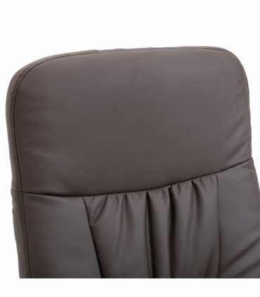 Armchair ottoman set 2 Pcs Reclining PU Leather Brown 105H x 81W x 81Dcm
