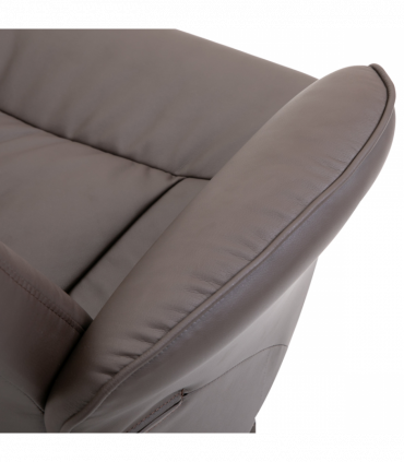 Armchair ottoman set 2 Pcs Reclining PU Leather Brown 105H x 81W x 81Dcm