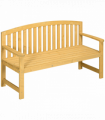 2 Person Garden Bench Wooden Outdoor Furniture with Armrest Orange