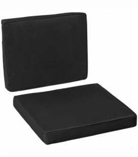 2 Pieces Seat Cushion and Back Pad Set for Rattan Furniture Black