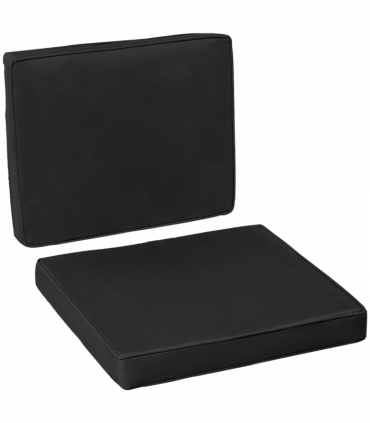 2 Pieces Seat Cushion and Back Pad Set for Rattan Furniture Black