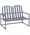 Metal Grey 2 Seat Steel Patio Garden Bench 80.5H x 108W x 63Dcm Outdoor