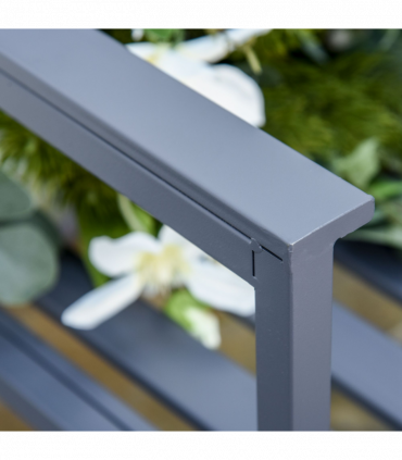 Metal Grey 2 Seat Steel Patio Garden Bench 80.5H x 108W x 63Dcm Outdoor