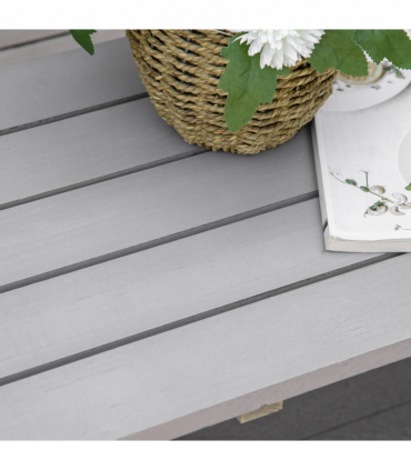 2 Seater Bench Armrest Chair & Wooden Cart Wagon Wheel Rustic High Back Grey