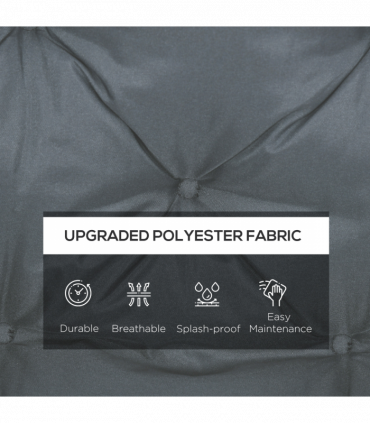Outdoor Seat Pad Polyester Dark Grey 98L x 100W x 8D cm 2 Seater Garden Bench