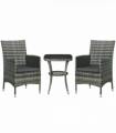 2 Seater GardenRattan Furniture Bistro Set Table Set Conservatory, Light Grey
