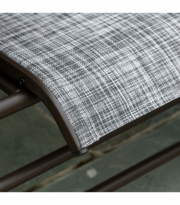 2 Seater Metal Double Swing Chair Glider Rocking Chair Seat With Table Grey