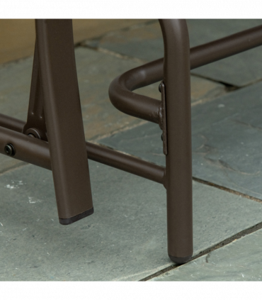 2 Seater Metal Double Swing Chair Glider Rocking Chair Seat With Table Grey