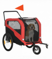 2 in 1 Dog Bike Trailer Pet Stroller for Large Dogs W/ Hitch - Red