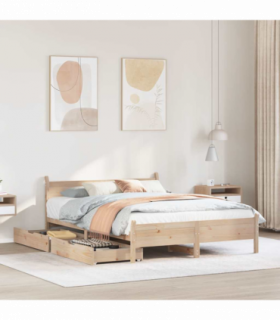 vidaXL Bed Frame without Mattress 140x190 cm Solid Wood Pine