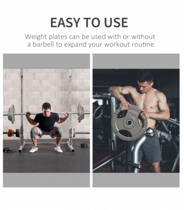 Olympic Weight Plates Steel Silver 2" 2 x 10kg Set for Strength Training