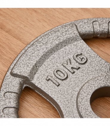 Olympic Weight Plates Steel Silver 2" 2 x 10kg Set for Strength Training