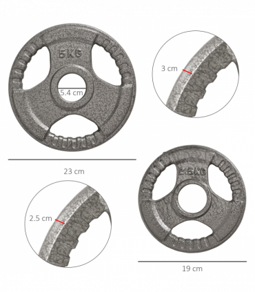 2" Olympic Weight Plates Sets for StrengthTraining w/ Weight 2 x 5kg, 2 x 2.5kg