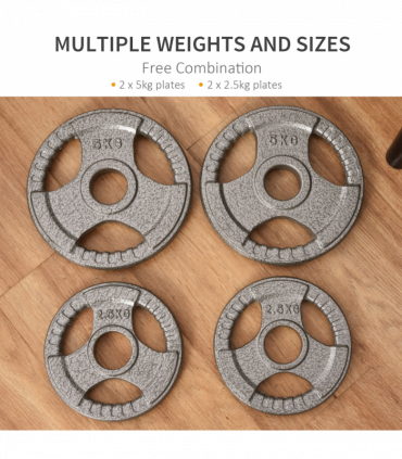 2" Olympic Weight Plates Sets for StrengthTraining w/ Weight 2 x 5kg, 2 x 2.5kg