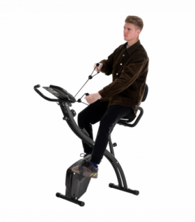 2-In-1 Upright Exercise Bike 8-Level Adjustable with Pulse Sensor Black HOMCOM
