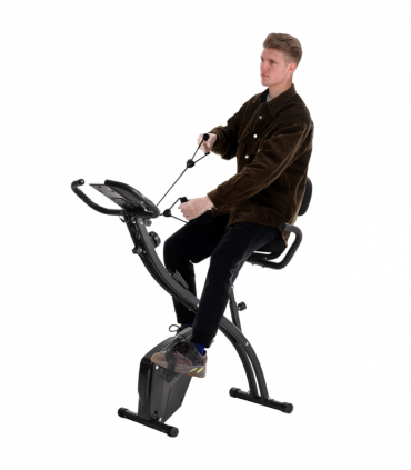 2-In-1 Upright Exercise Bike 8-Level Adjustable with Pulse Sensor Black HOMCOM