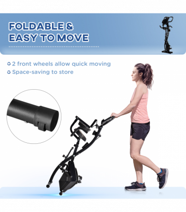 2-In-1 Upright Exercise Bike 8-Level Adjustable with Pulse Sensor Black HOMCOM