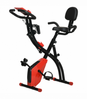 2-In-1 Upright Exercise Bike 8-Level Adjustable with Pulse Sensor Red
