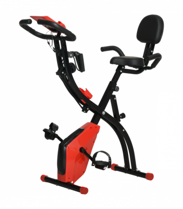 2-In-1 Upright Exercise Bike 8-Level Adjustable with Pulse Sensor Red