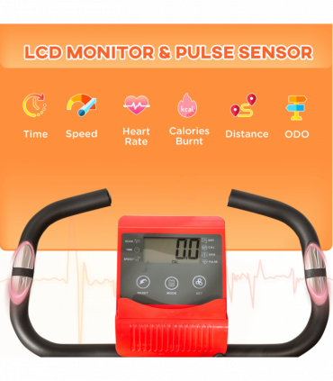 2-In-1 Upright Exercise Bike 8-Level Adjustable with Pulse Sensor Red