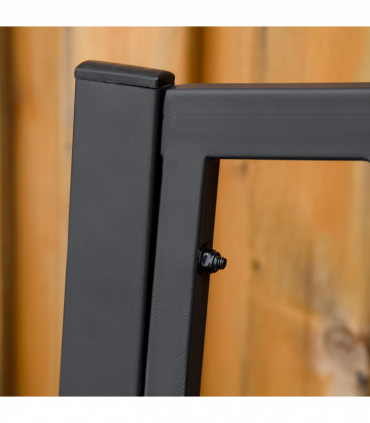 2-Seater Bench Solid Metal Loveseat Decorative Backrest Ergonomic Armrest