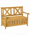 2-Seater Garden Storage Bench for Patio Wood Porch Decor Outdoor Seating