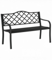 2-Seater Outdoor Garden Bench Antique Steel Armrest,