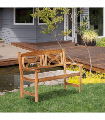 2-Seater Wooden Garden Bench Outdoor Patio Loveseat Natural