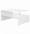 2-Tier Coffee Table Side/End Table Modern Rectangular Design White
