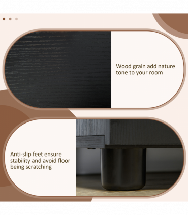 Office Storage Cabinet 2-Tier Locking Black Particle Board 80x80x40cm