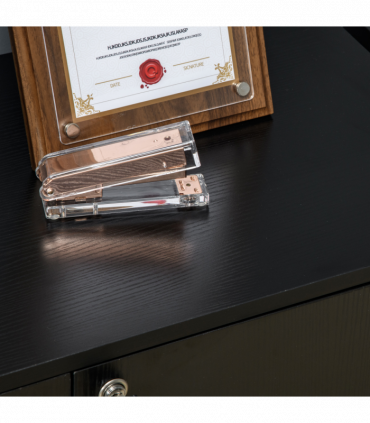Office Storage Cabinet 2-Tier Locking Black Particle Board 80x80x40cm