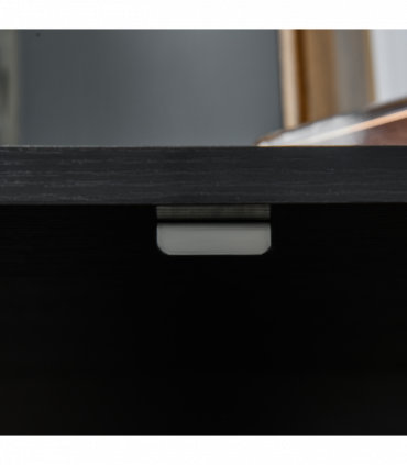 Office Storage Cabinet 2-Tier Locking Black Particle Board 80x80x40cm