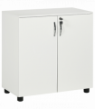 Office Storage Cabinet 2-Tier Locking File Organisation White Particle Board