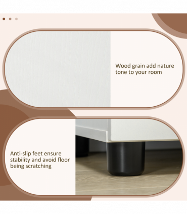 Office Storage Cabinet 2-Tier Locking File Organisation White Particle Board