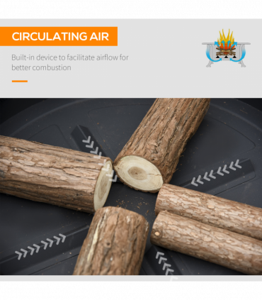 2-in-1 Outdoor Fire Pit Bowl with BBQ Grill Grate 30" Spark Screen Cover