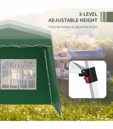 2.4 x 2.4m UV50+ Pop Up Gazebo Canopy Tent with Carry Bag, Green