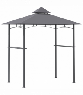 2.5M 8ft New Double-Tier BBQ Gazebo Grill Canopy Barbecue Grey