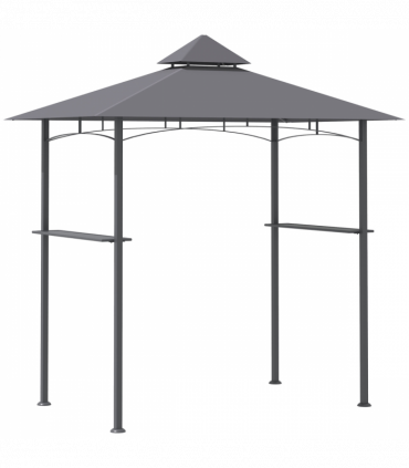2.5M 8ft New Double-Tier BBQ Gazebo Grill Canopy Barbecue Grey