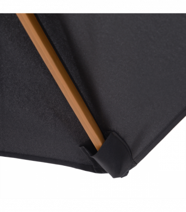 Wood Black 2.5m x 2.3m Garden Parasol Sun Shade Patio Outdoor Wooden Umbrella