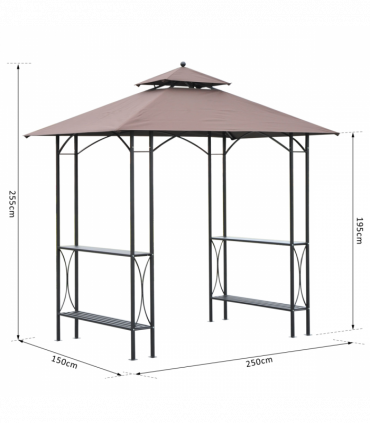 2.5x1.5m BBQ Tent Canopy Patio Outdoor Awning Gazebo Party Sun Shelter