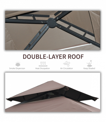 2.5x1.5m BBQ Tent Canopy Patio Outdoor Awning Gazebo Party Sun Shelter