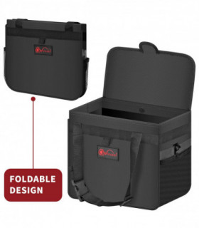 Car Rubbish Bin with Lid Waterproof Leakproof Interior- Large / Black