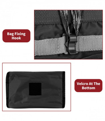 Car Rubbish Bin with Lid Waterproof Leakproof Interior- Large / Black