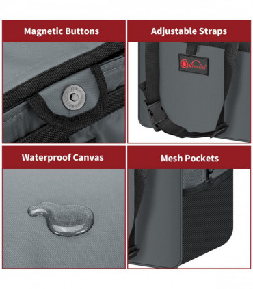 Car Rubbish Bin with Lid Waterproof Leakproof Interior- Large / Grey