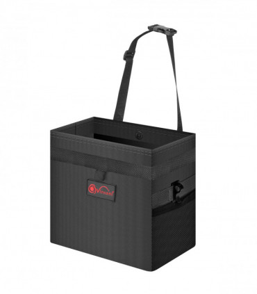 Car Rubbish Bin with Lid Waterproof Leakproof Interior- Medium / Black
