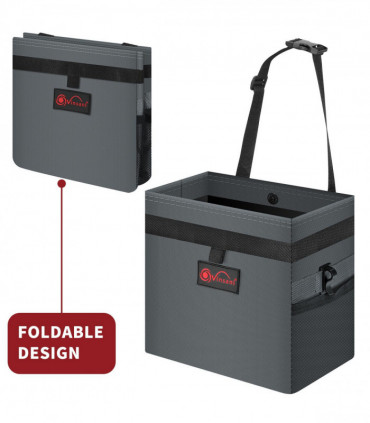 Car Rubbish Bin with Lid Waterproof Leakproof Interior- Medium / Grey