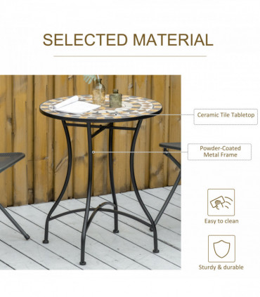 Ceramic Mosaic Tabletop - Durable Design for Indoor & Outdoor Use - 60cm